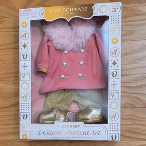 FAO Schwarz Designer Peacoat Set 14" Doll, NWT